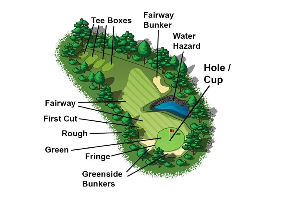 Các thuật ngữ về khu vực và địa hình trên sân golf
