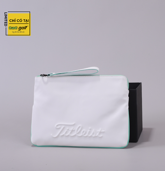 Túi phụ kiện golf Titliest White Clutch-Trắng/Xanh lá