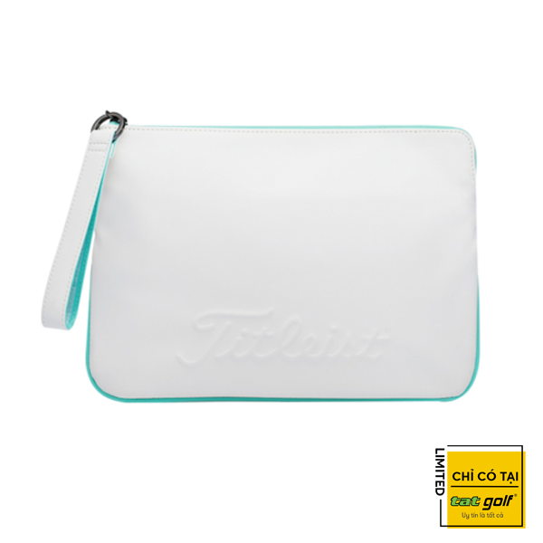 Túi phụ kiện golf Titliest White Clutch-Trắng/Xanh lá